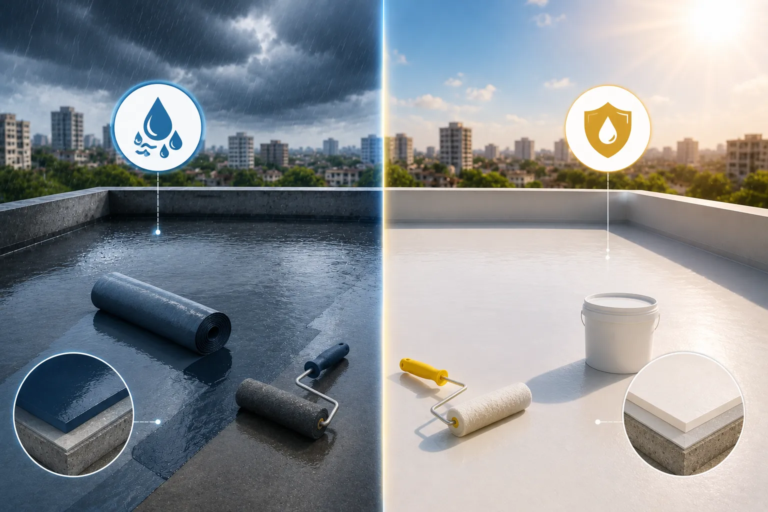 sbr waterproofing vs pu waterproofing
